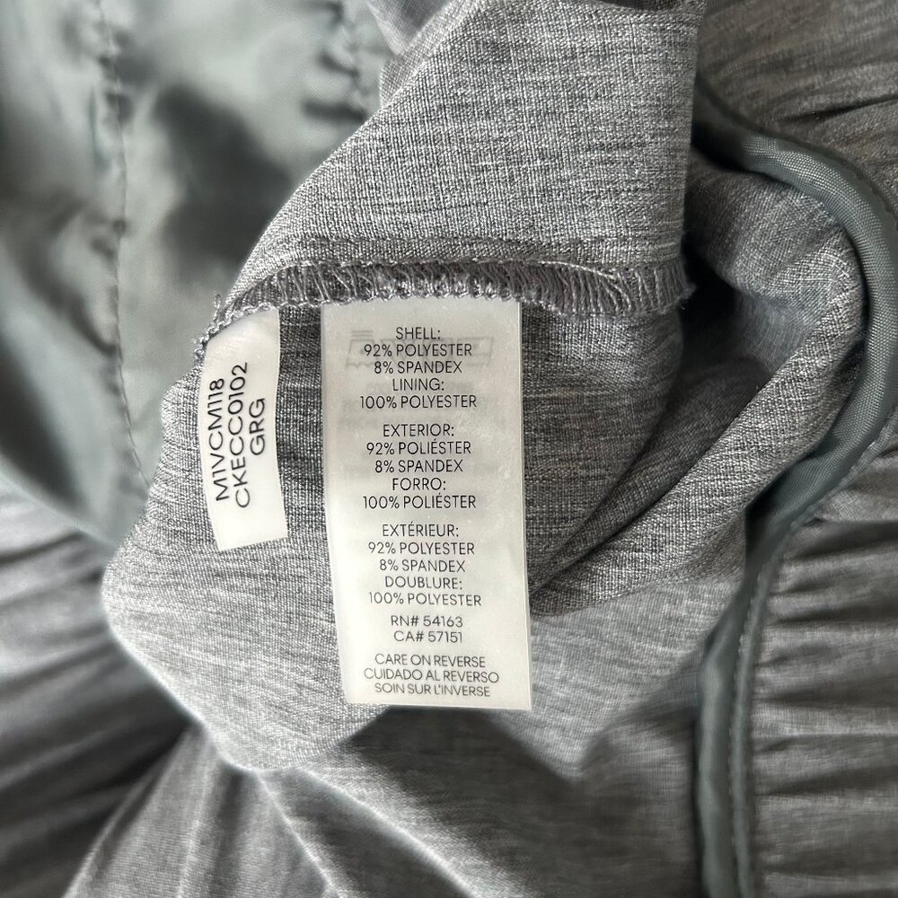 Calvin Klein Zip Front Jacket Women S/M Gray Ruffle Hem Lightweight NWOT - Picture 10 of 10